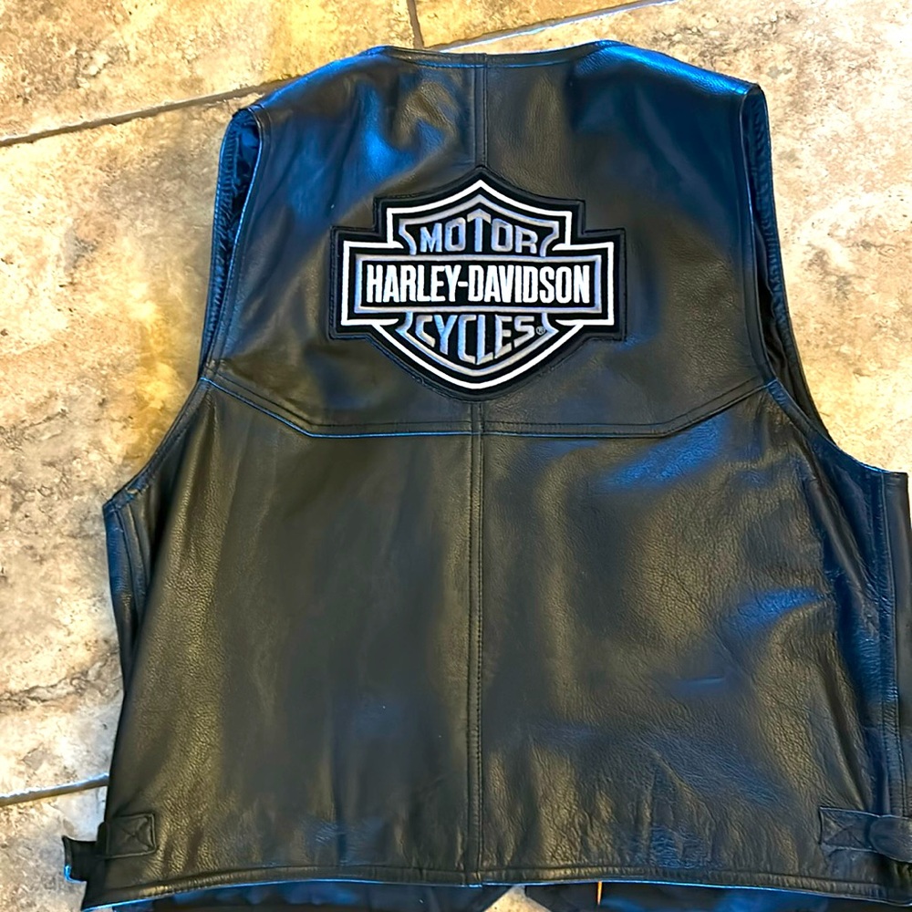 Harley Davidson biker leather vest